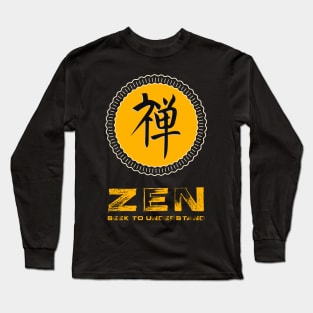 ☯ ZEN ✔ Seek to Understand ✔ Yoga Spiritual Motivational Orange Rustic Style Ancient Sign for Relaxation Long Sleeve T-Shirt